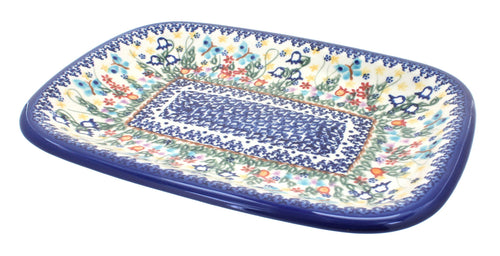 Polish Pottery Garden of Eden Medium Rectangular Serving Platter
