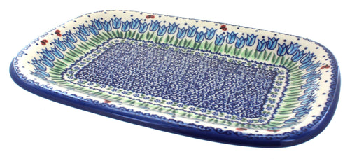 Polish Pottery Garden Tulip Medium Rectangular Serving Platter