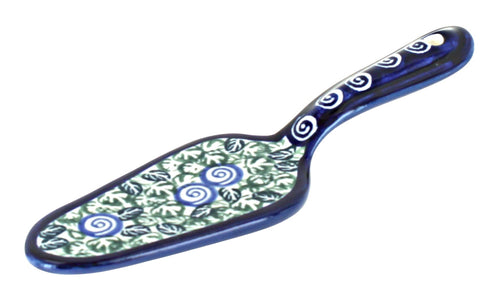 Polish Pottery Seaside Swirl Cake Server