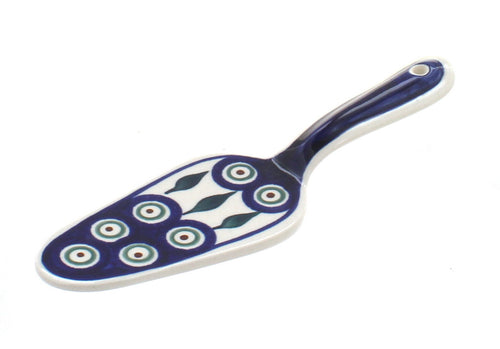 Polish Pottery Peacock Cake Server