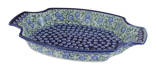 Polish Pottery Seaside Swirl Large Serving Tray