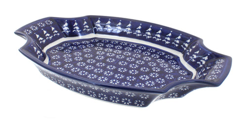 Polish Pottery Winter Nights Large Serving Tray