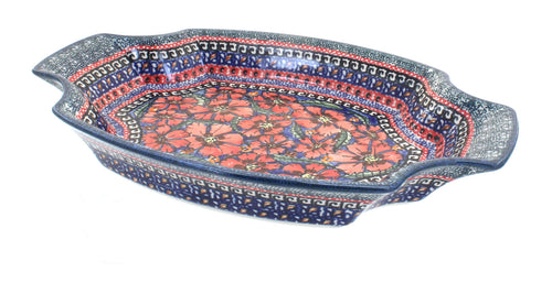 Polish Pottery Jungle Flower Large Serving Tray