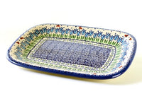 Garden Tulip Medium Rectangular Serving Platter Polish Pottery