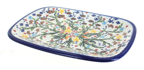 Polish Pottery Atlantis Large Rectangular Serving Platter