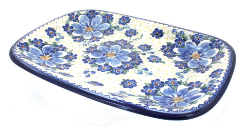 Polish Pottery Daisy Surprise Large Rectangular Serving Platter