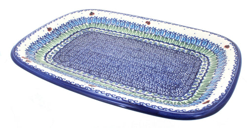 Polish Pottery Garden Tulip Large Rectangular Serving Platter