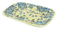 Polish Pottery Bluebird Garden Large Rectangular Serving Platter