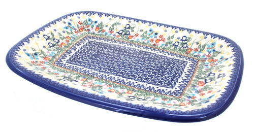 Polish Pottery Garden of Eden Large Rectangular Serving Platter