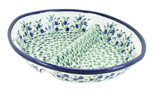 Polish Pottery Porcelain Vine Large Divided Dish