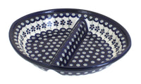 Polish Pottery Flowering Peacock Large Divided Dish