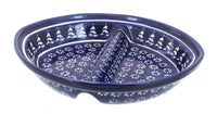 Polish Pottery Winter Nights Large Divided Dish
