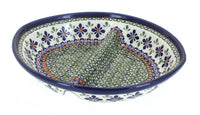 Polish Pottery Mosaic Flower Large Divided Dish