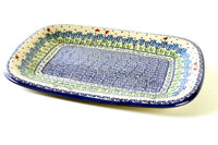 Garden Tulip Large Rectangular Serving Platter Polish Pottery