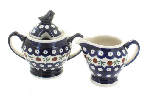 Polish Pottery Nature Cream & Sugar