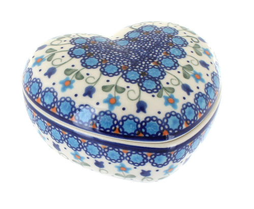 Polish Pottery Savannah Large Heart Box