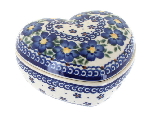 Polish Pottery Spring Blossom Large Heart Box