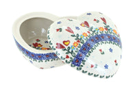 Hearts & Flowers Large Heart Box Polish Pottery