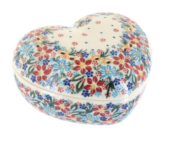 Polish Pottery Tara Large Heart Box