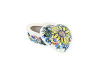 Polish Pottery Sunflower Maze Small Heart Box