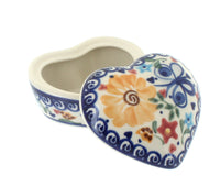 Polish Pottery Butterfly Small Heart Box