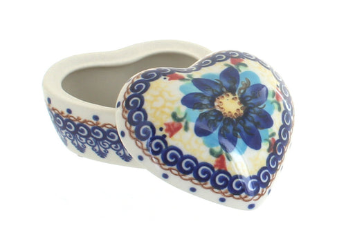 Polish Pottery Autumn Burst Small Heart Box