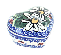 Ladybug Small Heart Box Polish Pottery