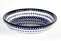Flowering Peacock Large Shallow Serving Bowl Polish Pottery