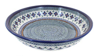 Polish Pottery Mosaic Flower Large Shallow Serving Bowl