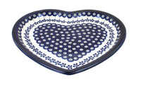 Polish Pottery Flowering Peacock Heart Plate
