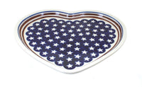 Polish Pottery Stars & Stripes Heart Plate