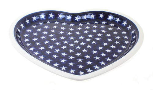 Polish Pottery Stars Heart Plate