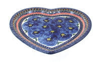 Polish Pottery Blue Art Heart Plate
