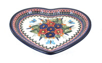 Polish Pottery Floral Butterfly Heart Plate