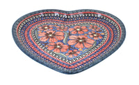Polish Pottery Jungle Flower Heart Plate