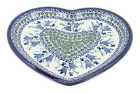 Polish Pottery Blue Tulip Heart Plate