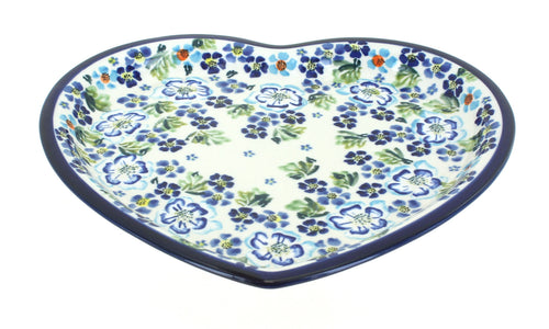 Polish Pottery Vintage Violet Heart Plate