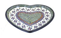 Polish Pottery Mosaic Flower Heart Plate