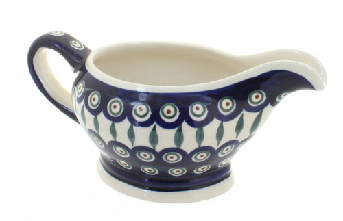 Polish Pottery Peacock Gravy Bowl