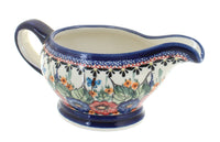 Polish Pottery Floral Butterfly Gravy Boat