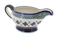 Polish Pottery Mosaic Flower Gravy Boat