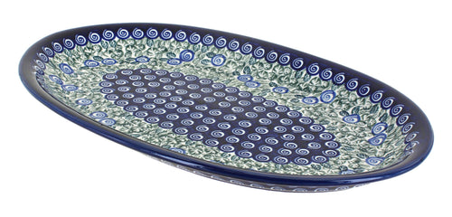 Polish Pottery Seaside Swirl Large Oval Platter