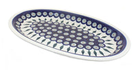 Polish Pottery Peacock Large Oval Platter