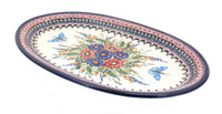 Polish Pottery Floral Butterfly Large Oval Platter