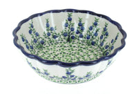 Polish Pottery Porcelain Vine Medium Scallop Bowl