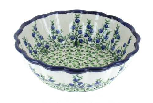 Polish Pottery Porcelain Vine Medium Scallop Bowl