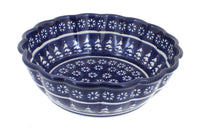 Polish Pottery Winter Nights Medium Scallop Bowl