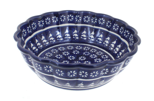 Polish Pottery Winter Nights Medium Scallop Bowl