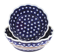 Polish Pottery Stars & Stripes Serving Bowl Set