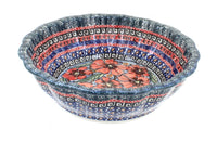 Polish Pottery Jungle Flower Medium Scallop Bowl